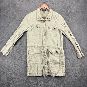 Jones‎ & Co Jones New York Linen Drawstring Utility Shirt Dress Womens XS